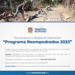 Convocatoria y Reglas de Operación “Programa Reempedrados 2023”