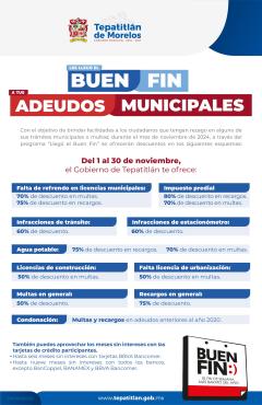 Les “Llegó el Buen Fin” a tus adeudos municipales