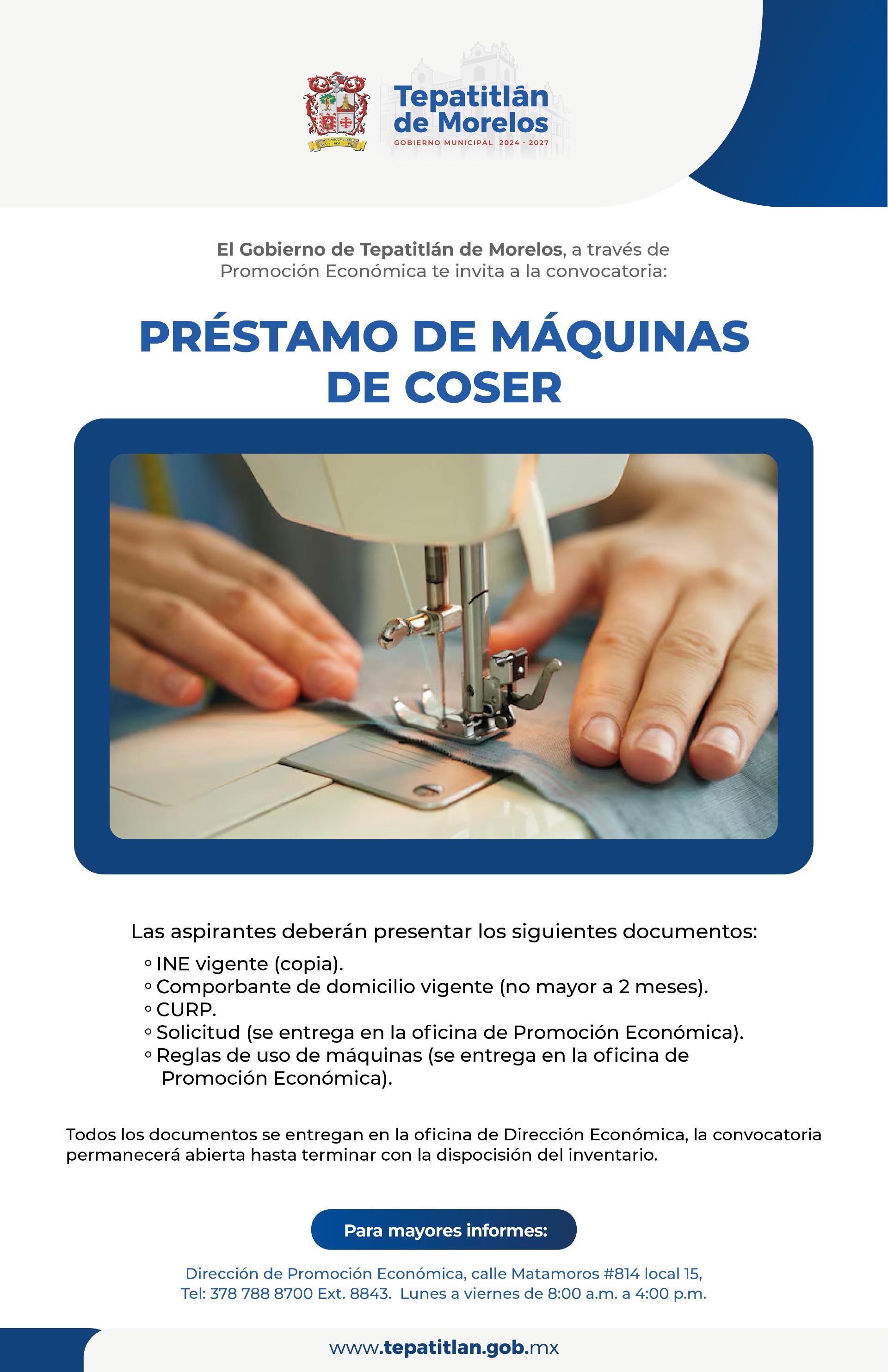 Convocatoria abierta “Préstamo máquinas de coser”