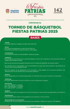 Convocatoria Torneo de Básquetbol Fiestas Patrias 2025