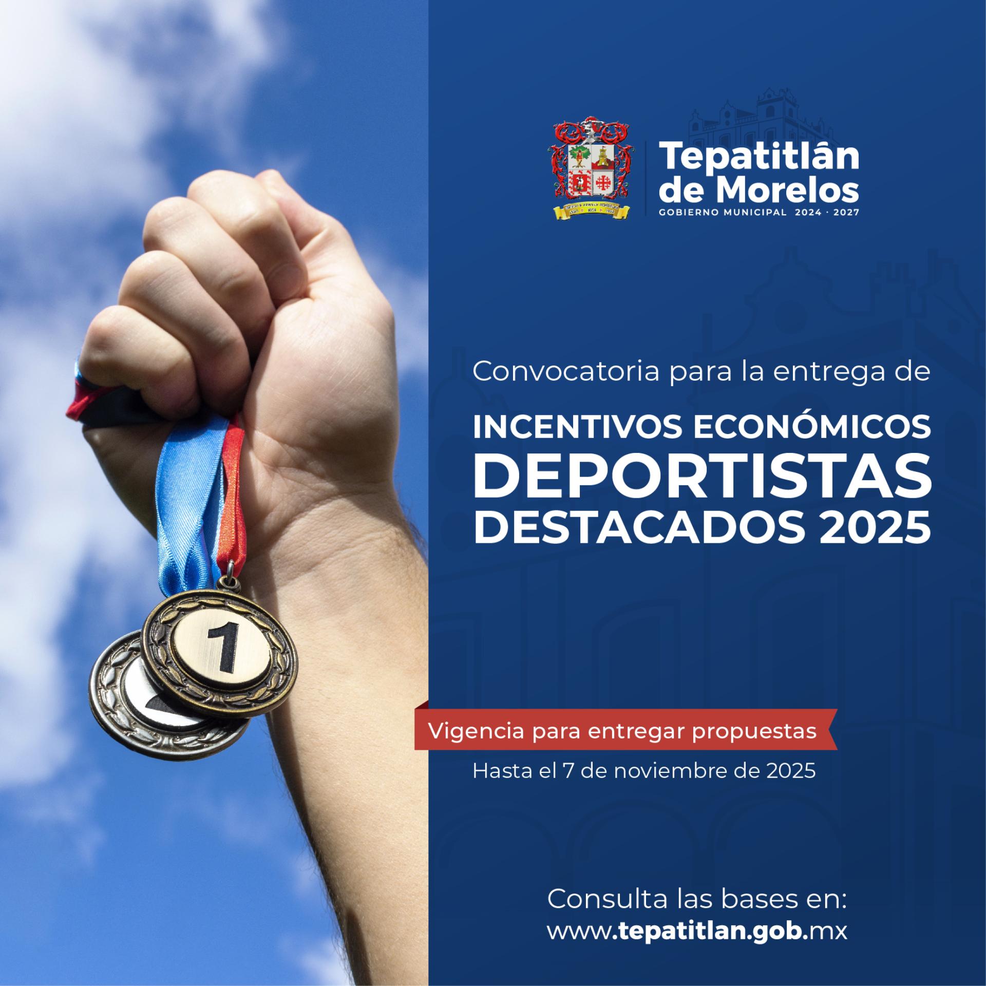 Convocatoria abierta para la Entrega de Incentivos Económicos a los Deportistas Destacados 2025