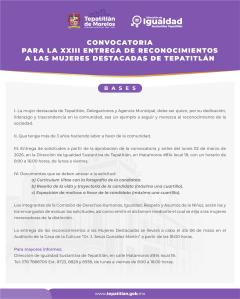 Abre convocatoria la XXIII Entrega de Reconocimientos a las Mujeres Destacadas de Tepatitlán